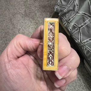 Sterling silver amber rectangle ring